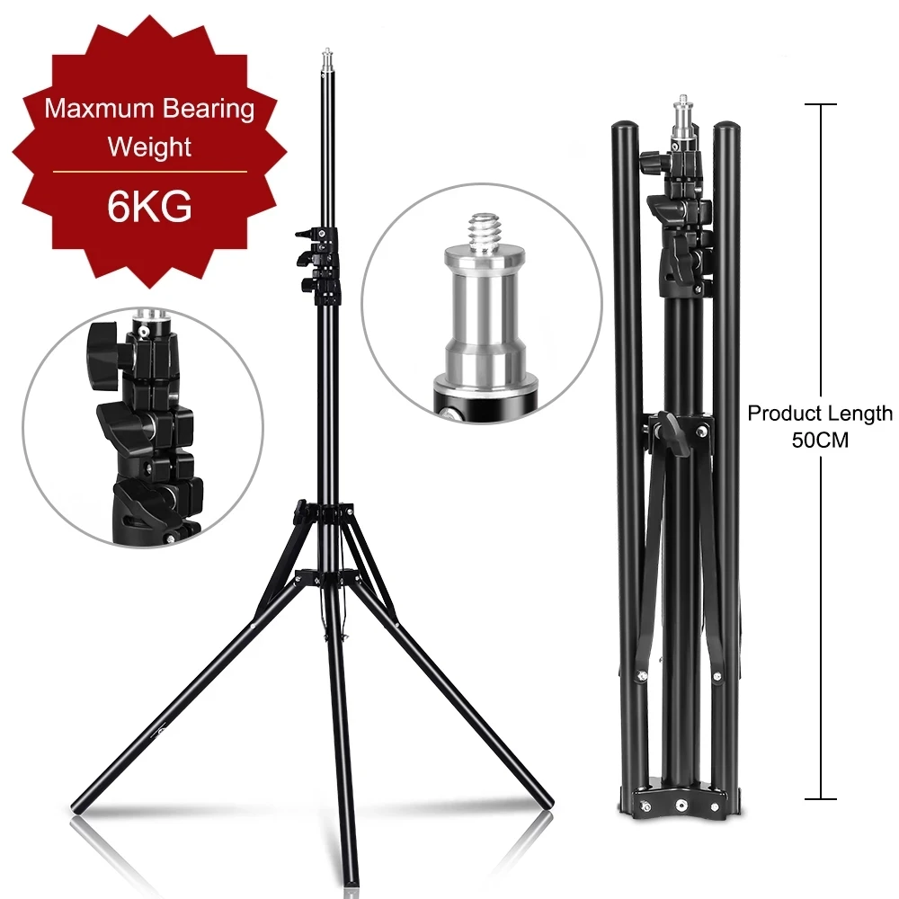 max 6kg light stands tripod 184cm photography 1/4 folding screw for ring light relfectors softboxs umbrellas background