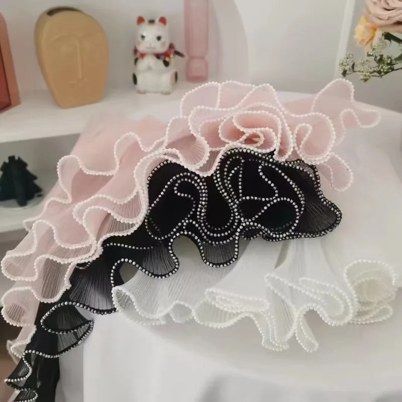 Pearl pleated wave yarn Korean flower wrapping paper material yarn spray yarn package flower mesh flower bouquet decoration