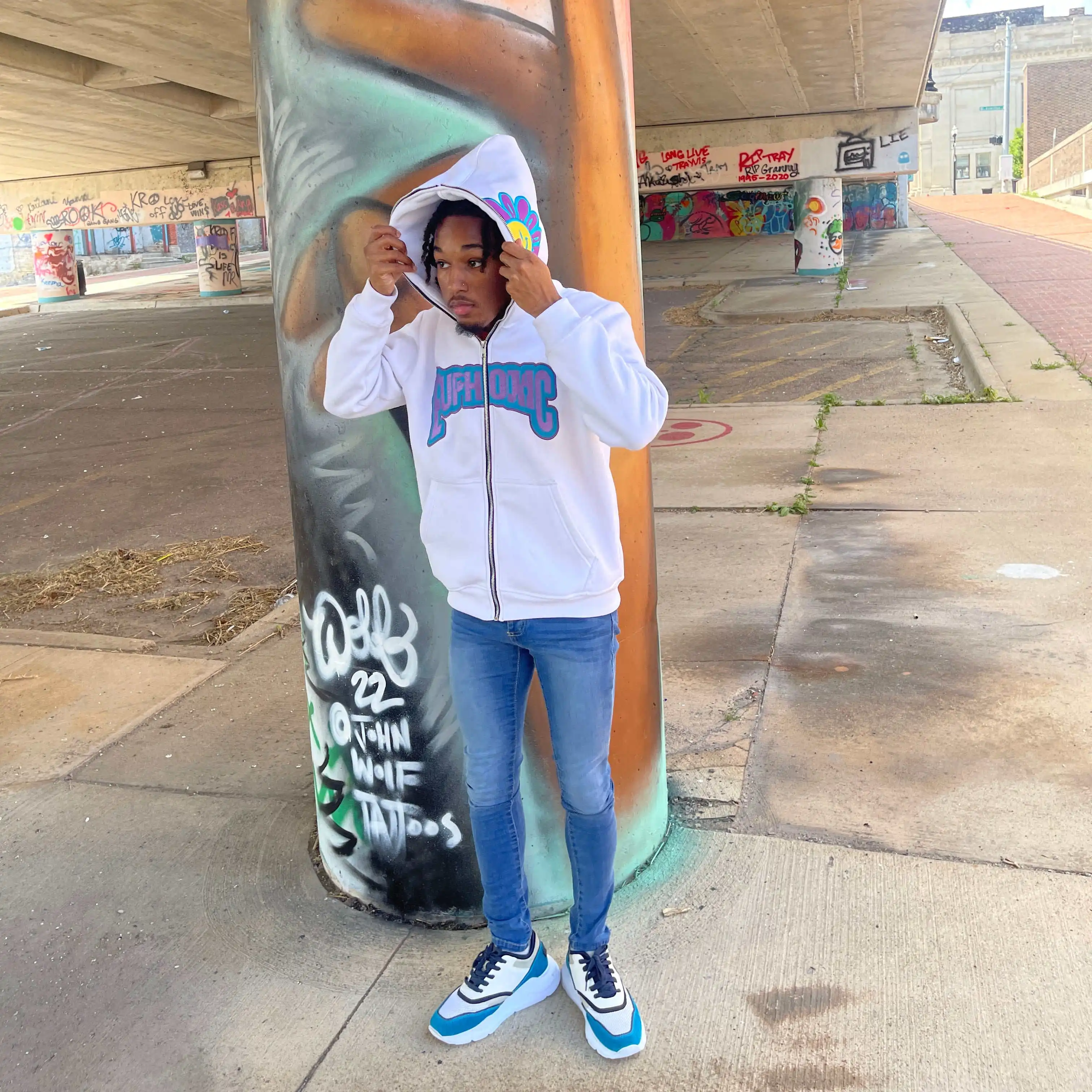 custom embroidery hoodie heavyweight vintage french terry oversized embroidered full face zip up hoodies