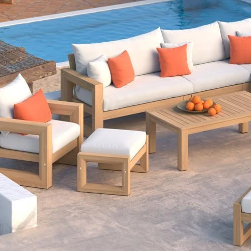 patio wooden furniture model outdoor cheap retail sofas modular garden wood sectional couch