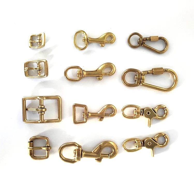 YN Strong Swivel Clasp Leash Hook Dog Collar Fastener Solid Brass Trigger Snap Purse Hooks Pin Belt Buckle for Leather Craft