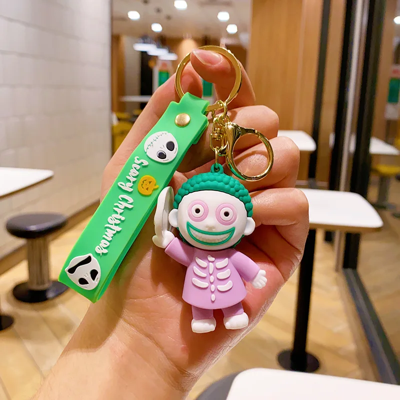 New Cartoon 3D Clown Witch Keychain Halloween Keychain Fashion Pendant PVC Keychain