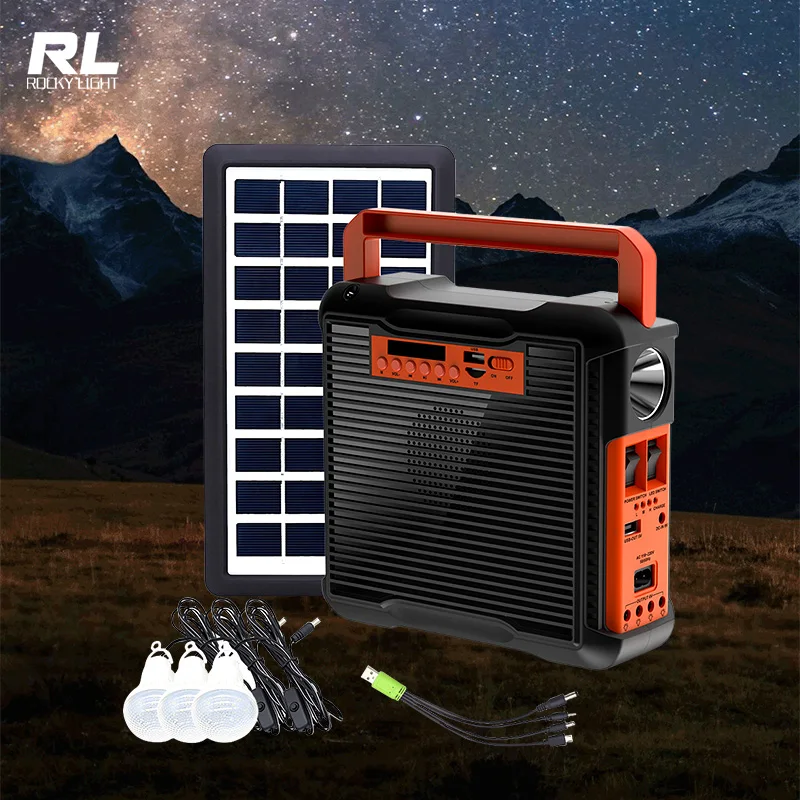 Solar portable emergency radio lamp