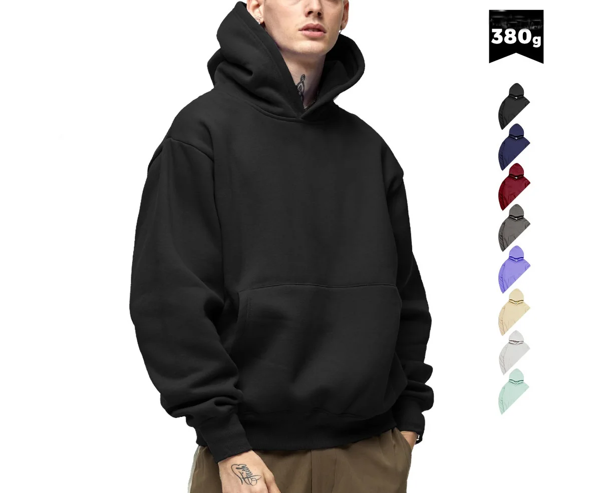 oem oversized pull over hoodie no string black men heavyweight cotton fleece unisex french terry hoodies