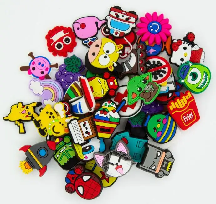 100Pcs Pack Shoe Decorations Charms for Boys Teens Kids PVC Clog Accessories Pins