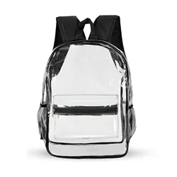 Branded Custom Wholesale Plastic Backpack Students Children Transparent PVC Clear Back Pack Kids School Bag