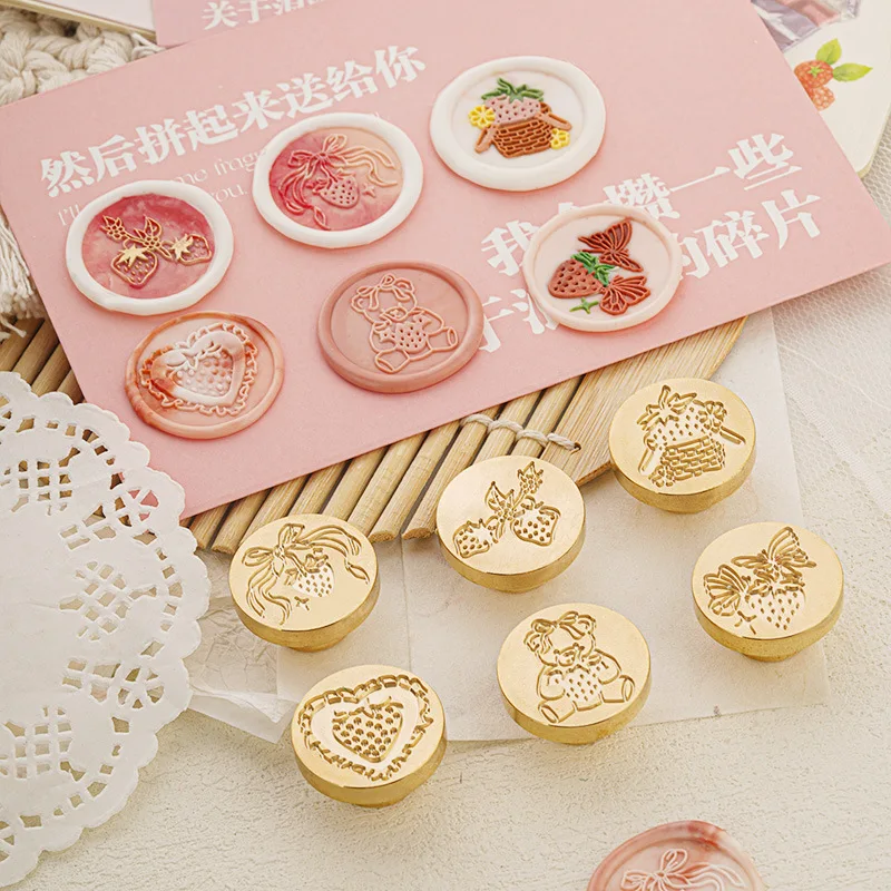 Hot Sells Strawberry Series Strawberry Necklace Strawberry Wreath Wax Seal Stamp Head