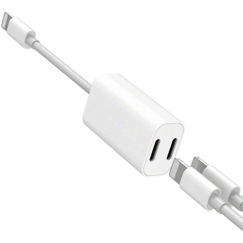 2 in 1 Adapter Splitter Cable Dual For IOS Audio Earphone Charger Headset Fast Charging For iPhone 11 Pro X XS Max XR 7 8 Plus