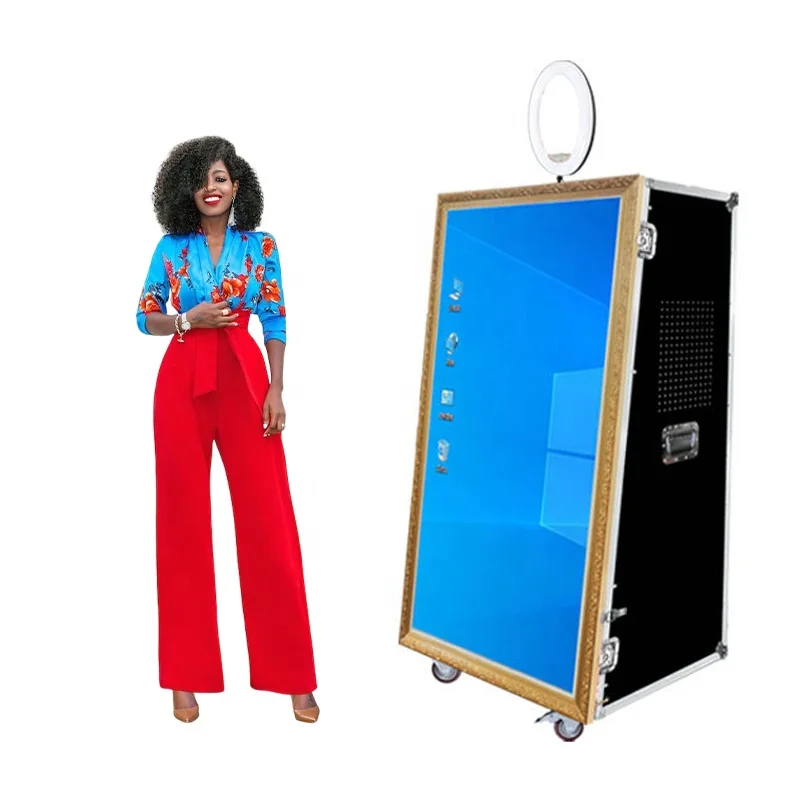 Hot Sale Mirror PhotoBooth Selfie  Portable Touch Screen Mirror Photo Booth Machine With Camera And Printer For Rental Business
