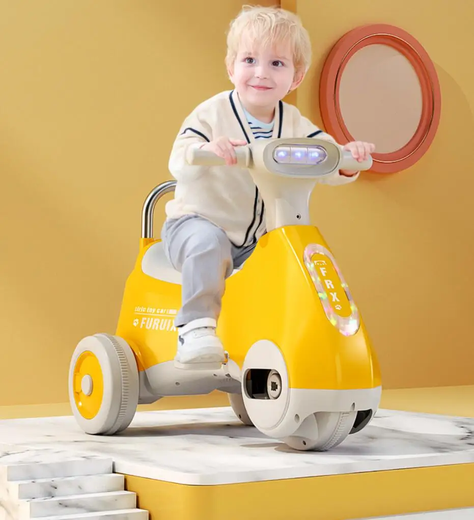 12V Kids Electric Motorcycle Child Motorbike with Wheels Lights Mini Motorcycle Rid On Car Toys for Children