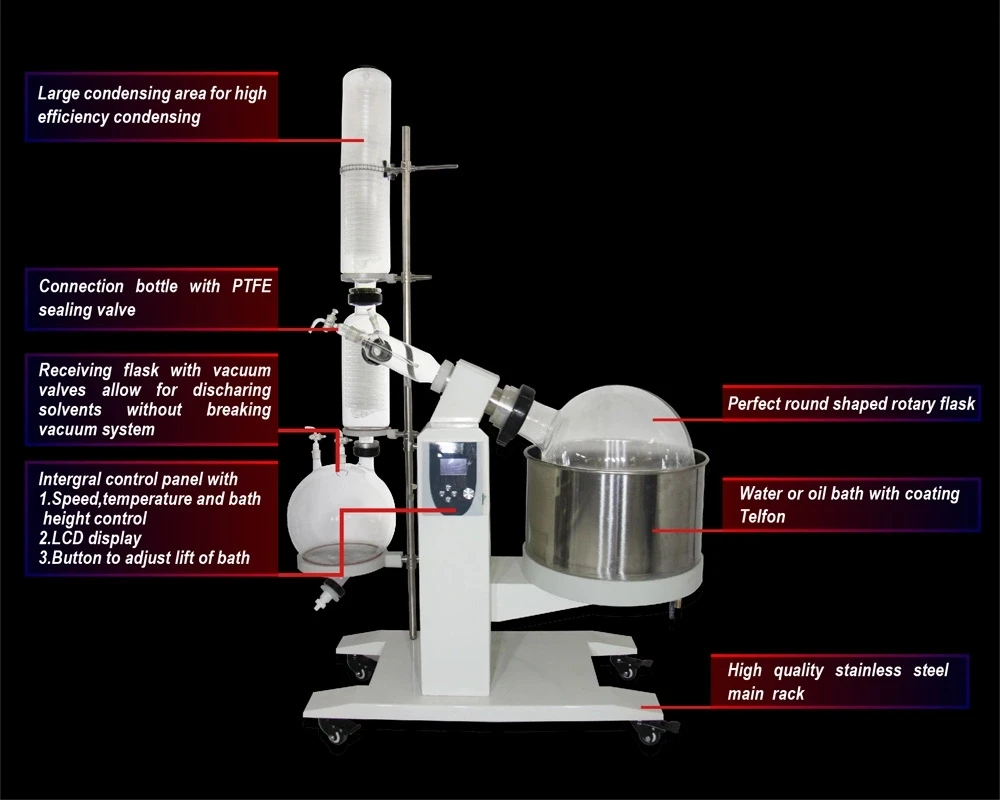 Woming Digital Display High Efficiency 50L New Type Rotary Evaporator Machine