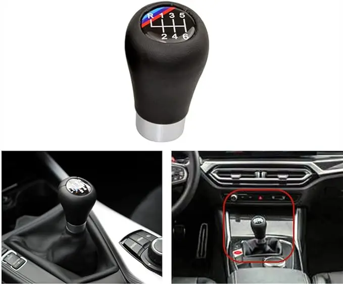 Hot Selling Gear Shift Knob fits for BMW  E36 E46 E34 leather wrapped leather handball 5  files  oblique mark manual gear block