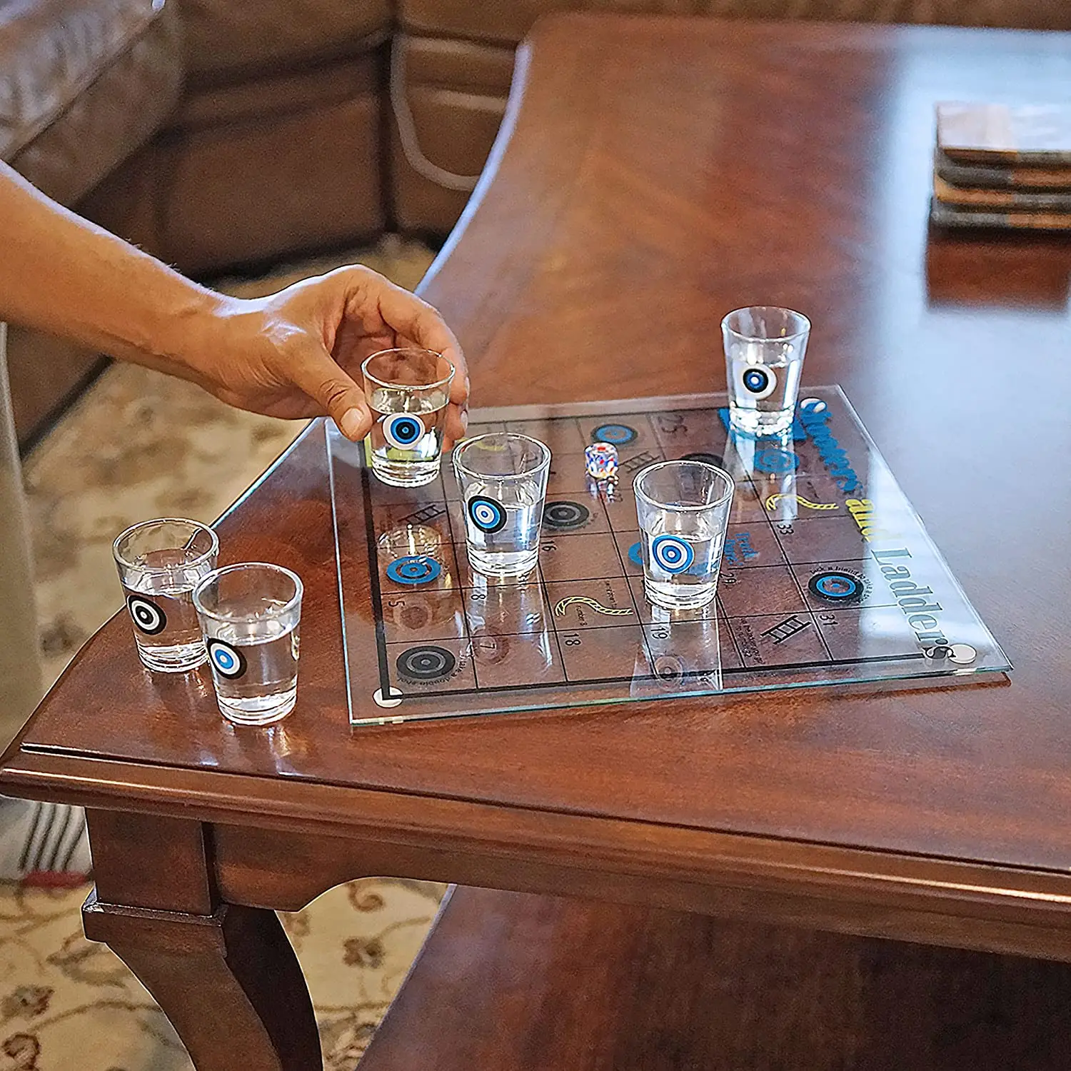 Snakes& Ladders Drinking Fun Shot Glasses Party Game Gift Set For Adult