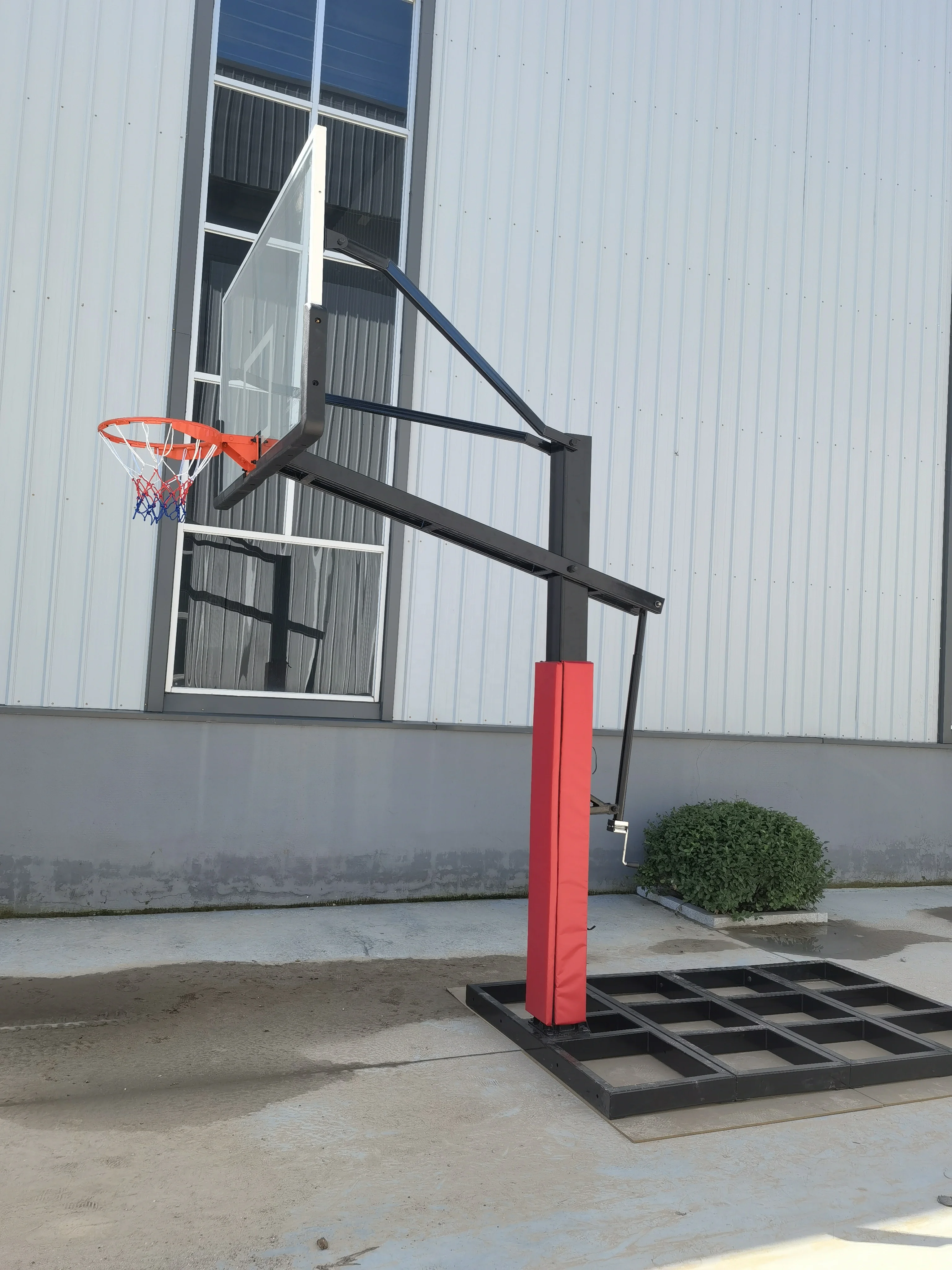 In-Ground Height Adjustable Basketball Hoop Stand with 60 Inch Backboard