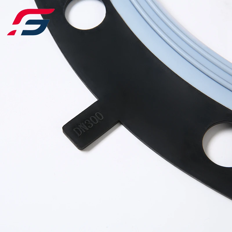 DN25 teflon ptfe coating full face flange gasket DIN standard PN10/ PN16 CLEAN PVC/HP-PVC flange gasket