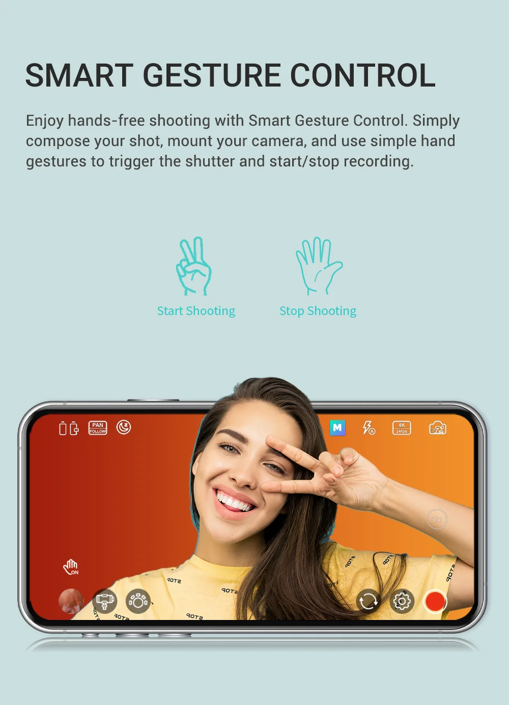 Moza Mini MX anti-shake selfie stick portable vlog 3 axis handheld mobile phone gimbal stabilizer for smart phone