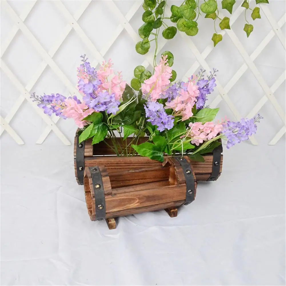 
Shooting Decorating Wedding Decoration Solid Wooden Flower Pot Outdoor Flower Box Balcony Planting Succulent Carbonized Pot 