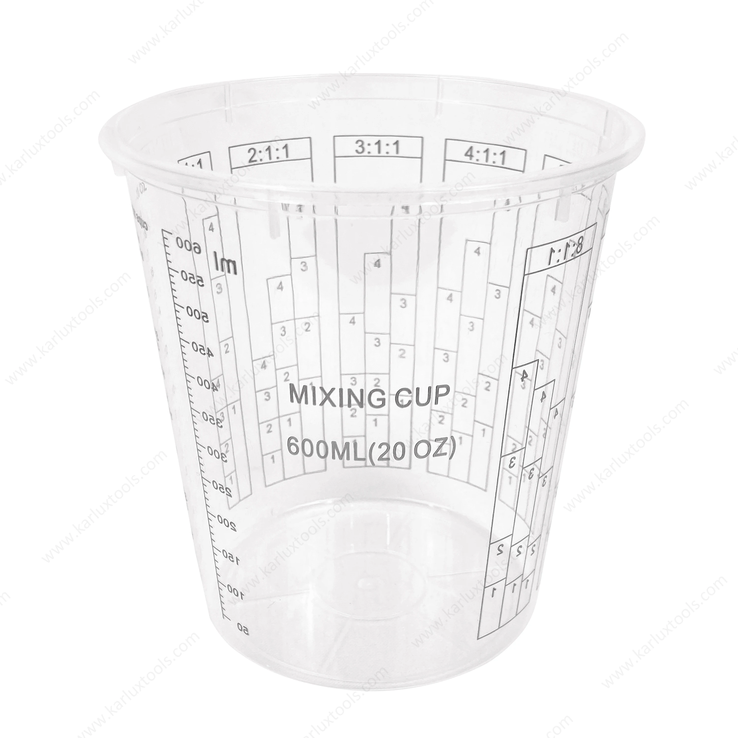 20 oz 600ml Auto Paint Measuring Cups 20 Ounce PP Plastic Resin Epoxy Disposable Quart Mixing Cups Graduated Paint Mixing Cups