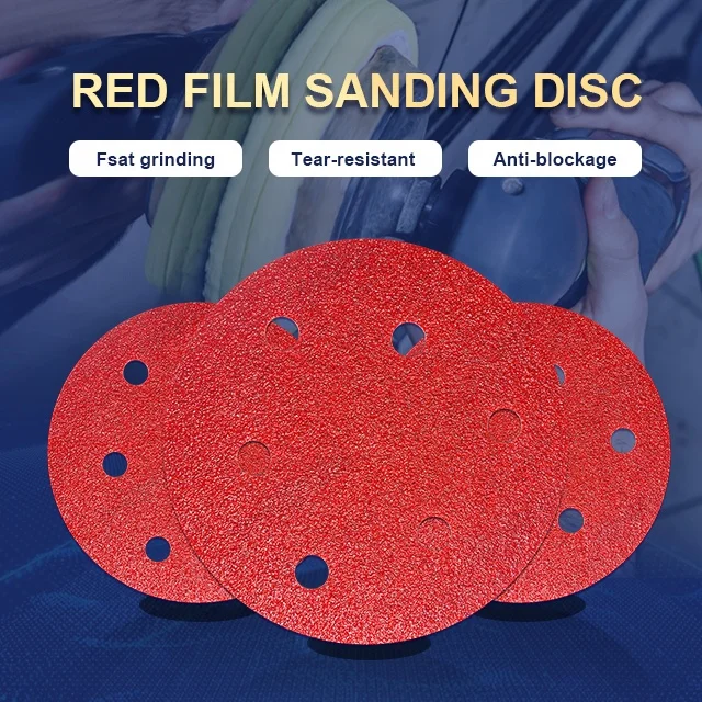 Anti-Blockage Red Film Sanding Disc Aluminum Oxide Abrasive For 3c Electronic Industry Polishing
