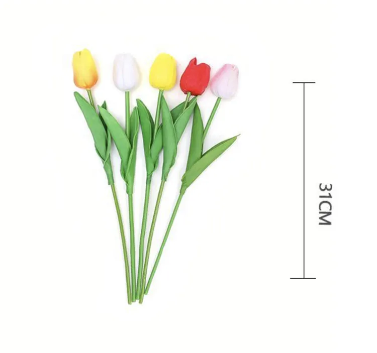 Wholesale Real Touch Artificial PU Tulip Flowers In Bulk Real Touch Tulip For Decor
