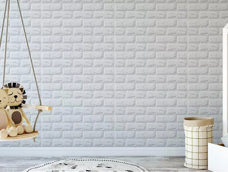 Waterproof and soundproof factory supply soft selling 3d foam wallpaper for home decoration