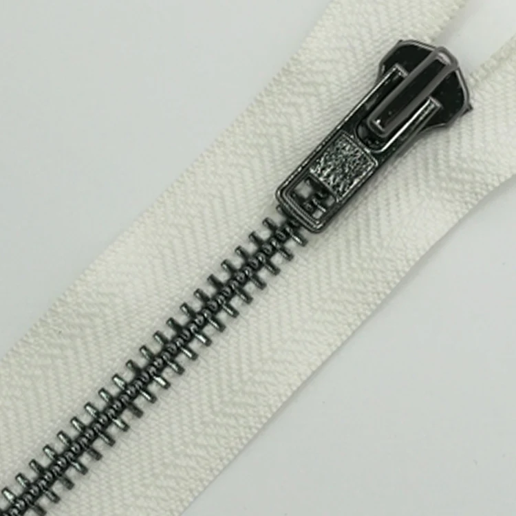 YKK ZIPPER Custom logo Clothing Black Metal Ykk Zipper Are Plated With Silver