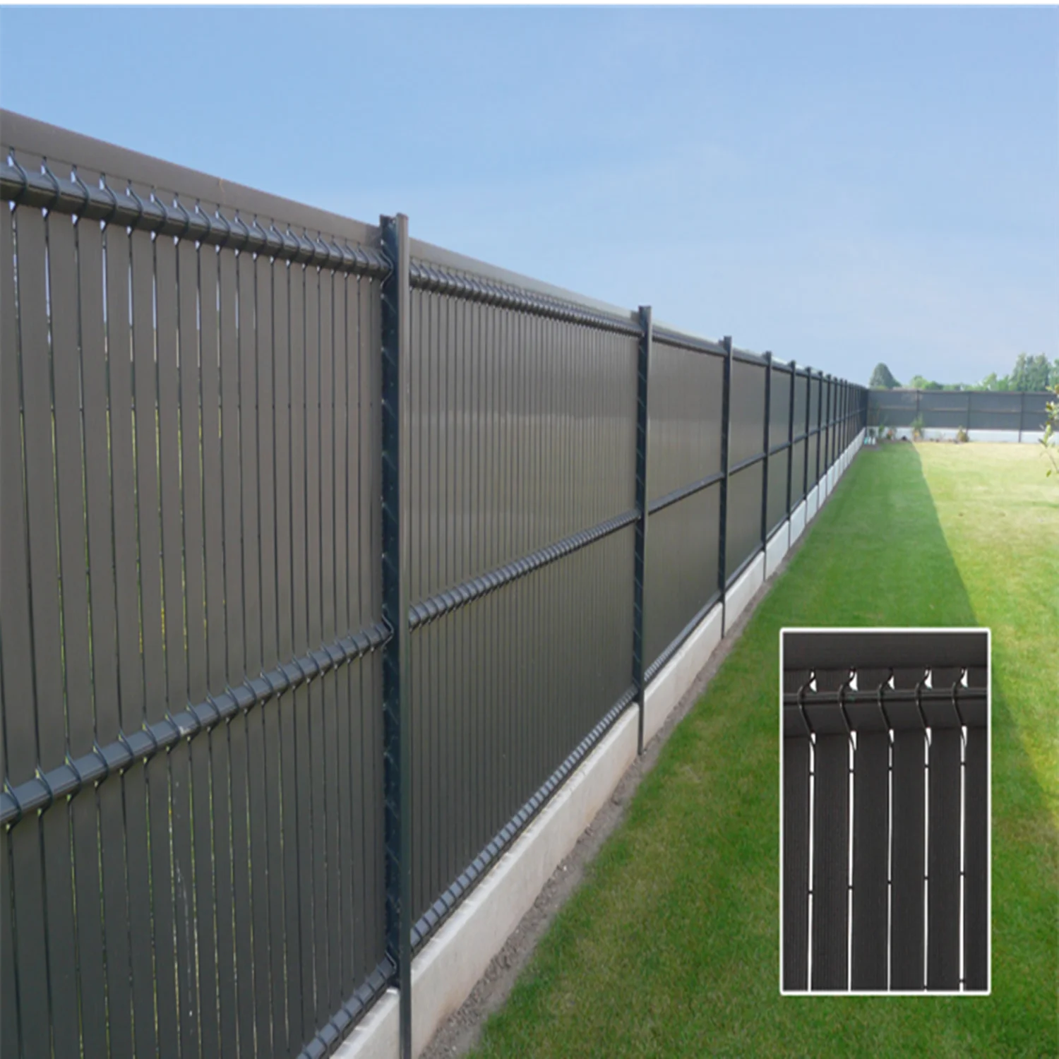 Vertical Strip 3D Occultation KIT  Anthracite Decoration Panel Privacy Garden Fence PVC slat