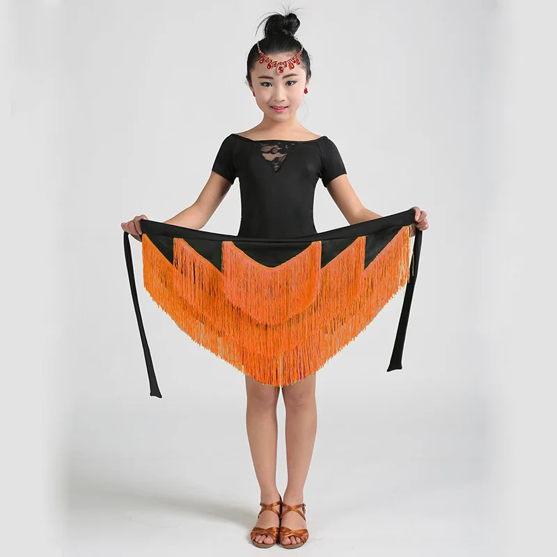 cheap jazz salsa rumba fringe tassel skirt for dance dress