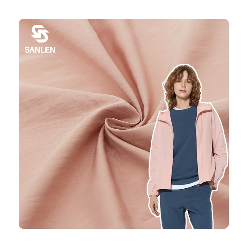 New Wrinkle Style 115gsm 75D 70D Woven Pants Tracksuit Crinkle 42% Nylon 58% Polyester Fabric For Parker Jacket