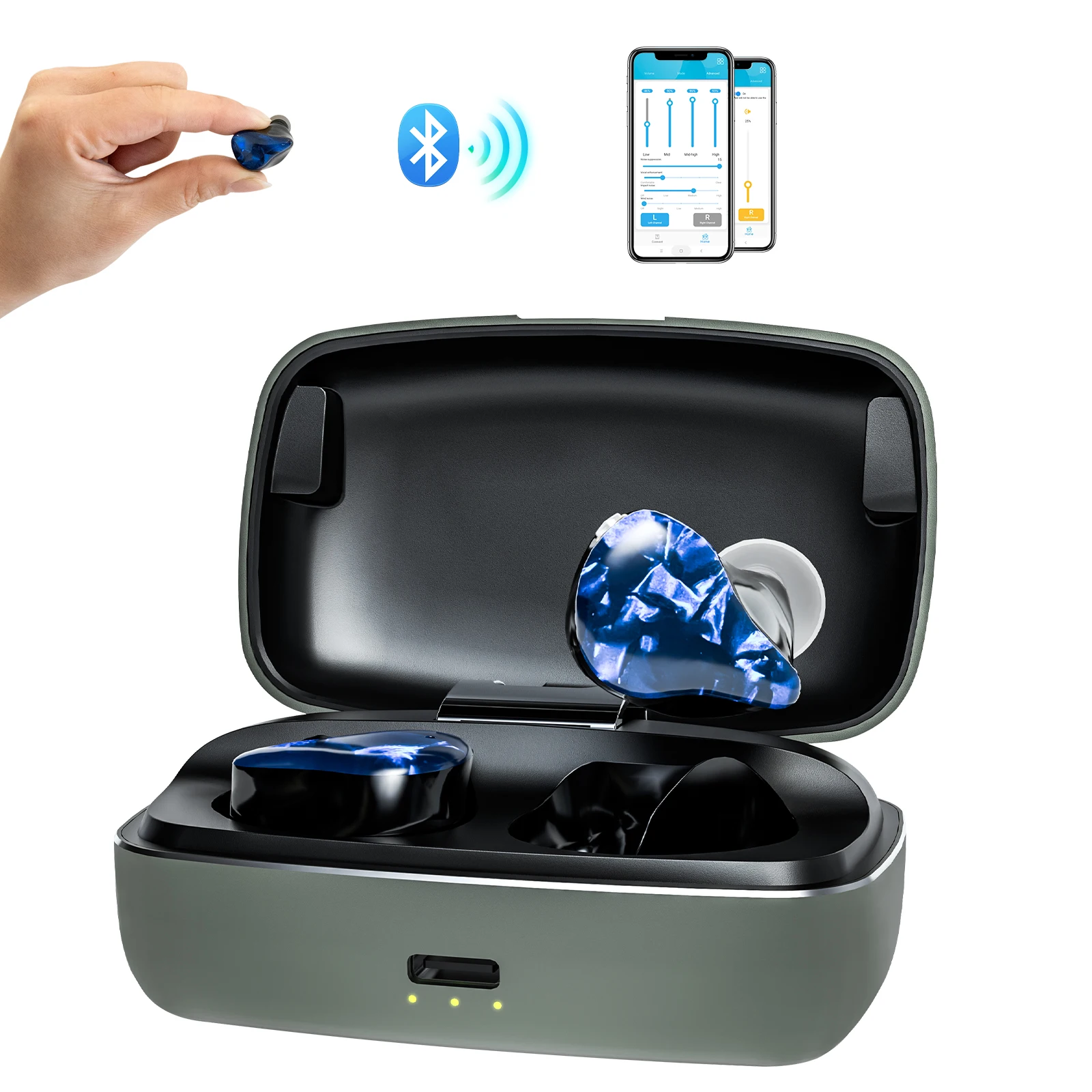 Factory Price Programmable Digital Hearing Aids Noise Suppression Rechargeable Hearing Device for Deaf People