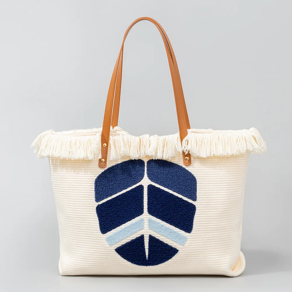 Wholesale Custom New Arrival Fashion Evil Eyes Tote Bag Bohemian Portable Canvas Shoulder Bag Top Fringe Beach Bag