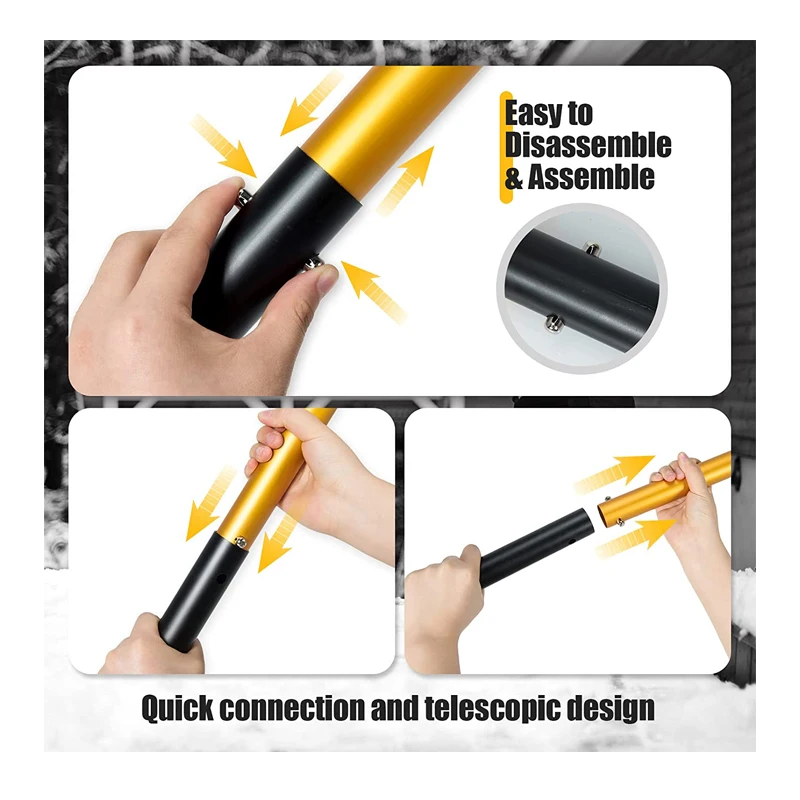 Free Sample Portable Lightweight Aluminum Utility Snow Shovel Collapsible Mud Snow Removal Shovel Spade