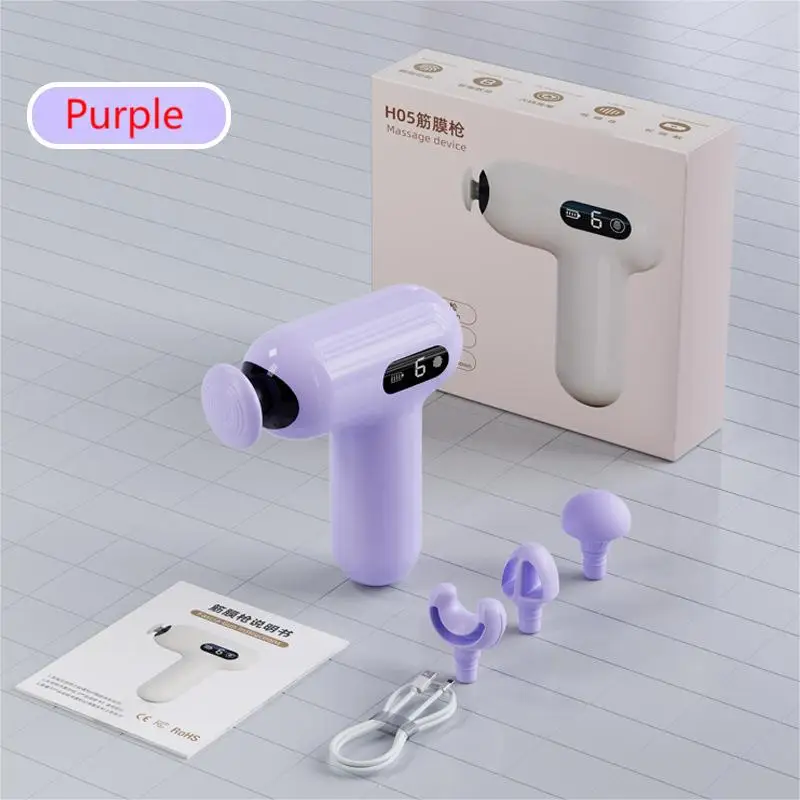 Low db Mini Massage Gun 4 head 6 Gears High Gross Face Fascia Gun