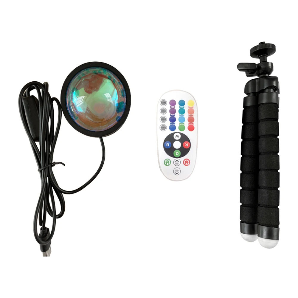 
Wholesale three flexiable legs Tripod octopus base RGB dimmable 16 colors sunset projector lamp for indoor decor photos selfie 