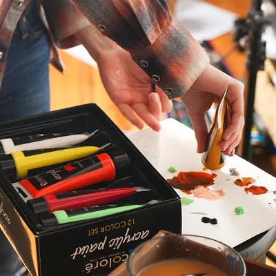 non-toxic12 color  premium acrylic paints 75ml set