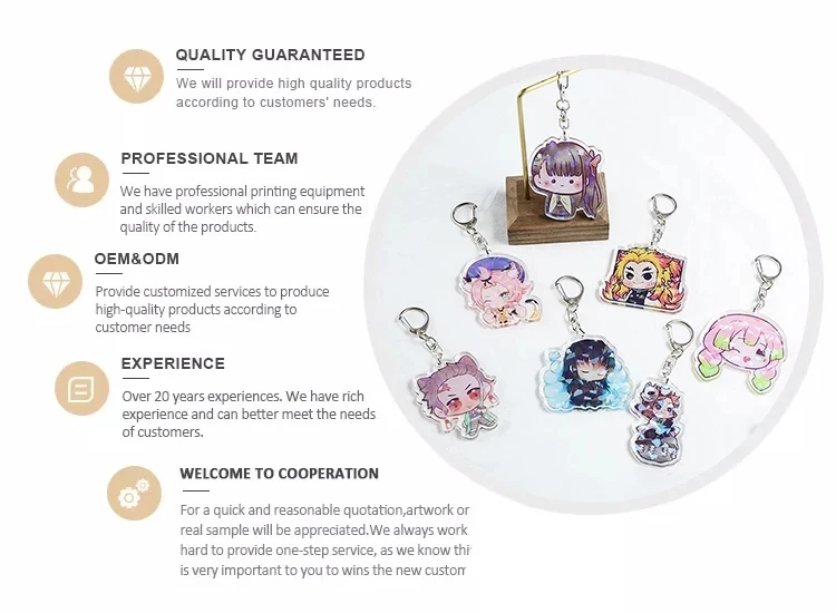 Custom Printed Anime Transparent Keychain Clear Epoxy Resin Acrylic Keychain Charms
