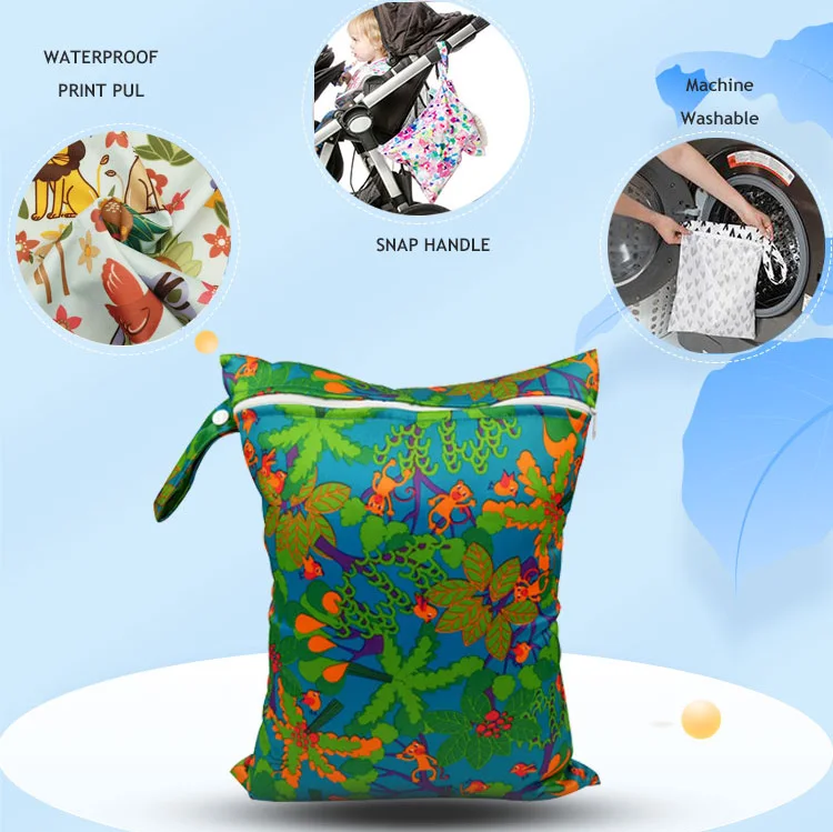 Hot Selling Wholesale Baby Diaper Bag Hanging Wet Bags Reusable Waterproof Nappy Changing Diaper Bag