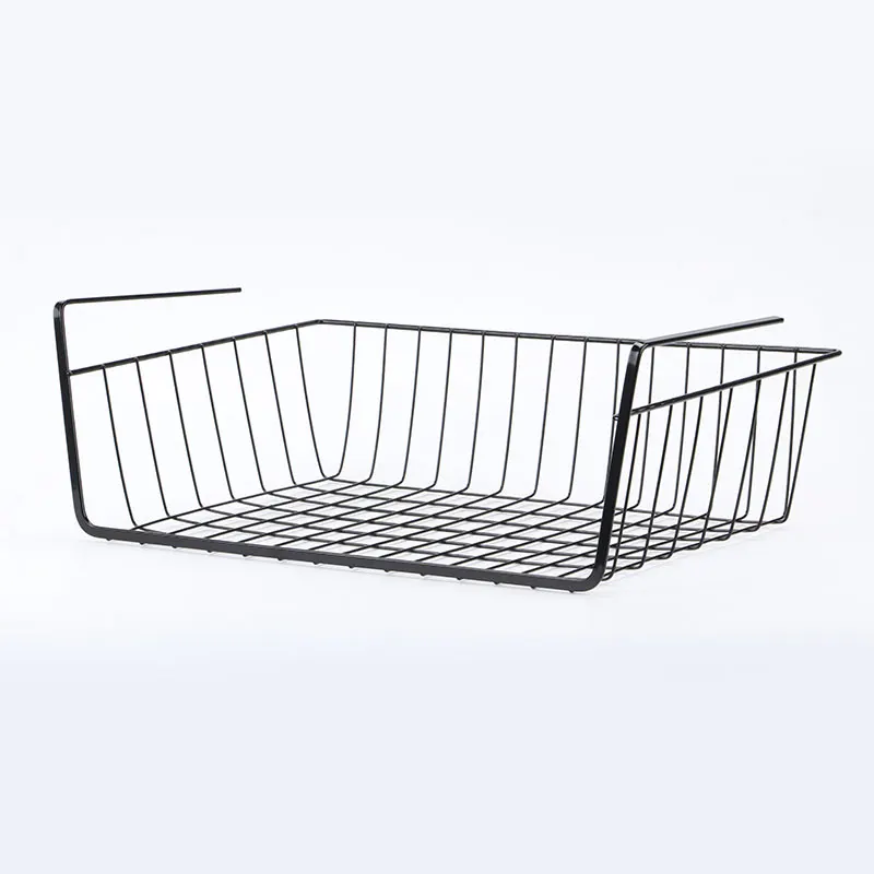 Iron Wire Kids Toys Hanging Under Shelf Storage Basket Metal Mesh Wire Shelf Hanging Document Organizer Office Storage Rack