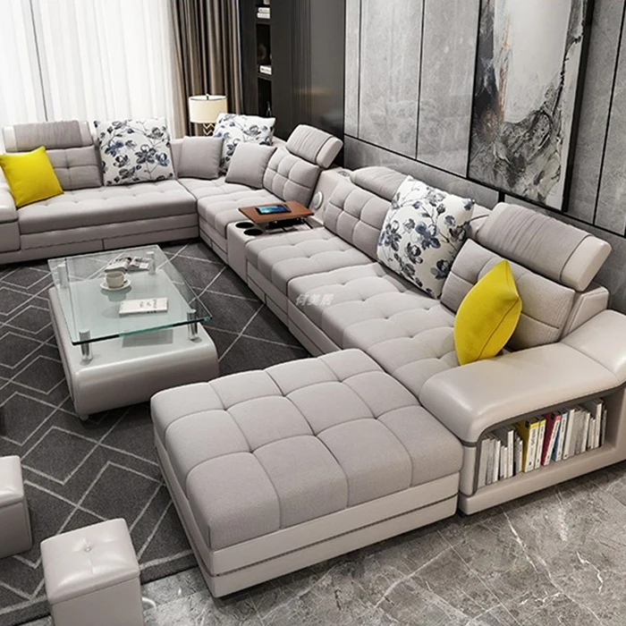 removable multifunction usb fabric luxury corner couch set furniture living room sofa