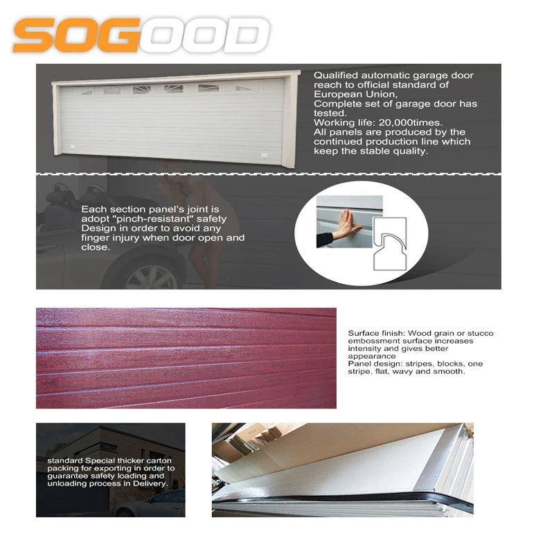 40mm thickness sandwich panel sectional insulated sectional garage door panel
