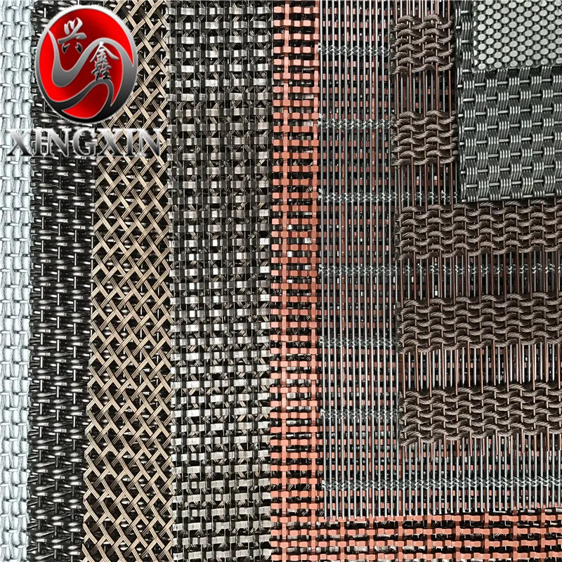 stainless steel facade mesh decorative cable architectural woven spiral metal mesh for building cladding