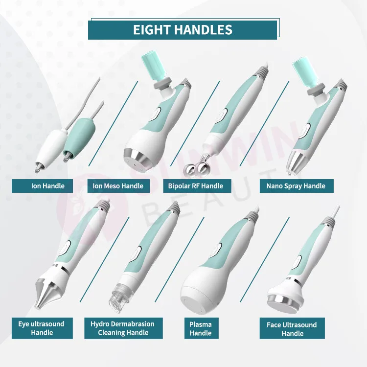 Multifunctional spa beauty 6 in 1 facial deep cleaning hydro dermabrasion water oxygen jet peel machine