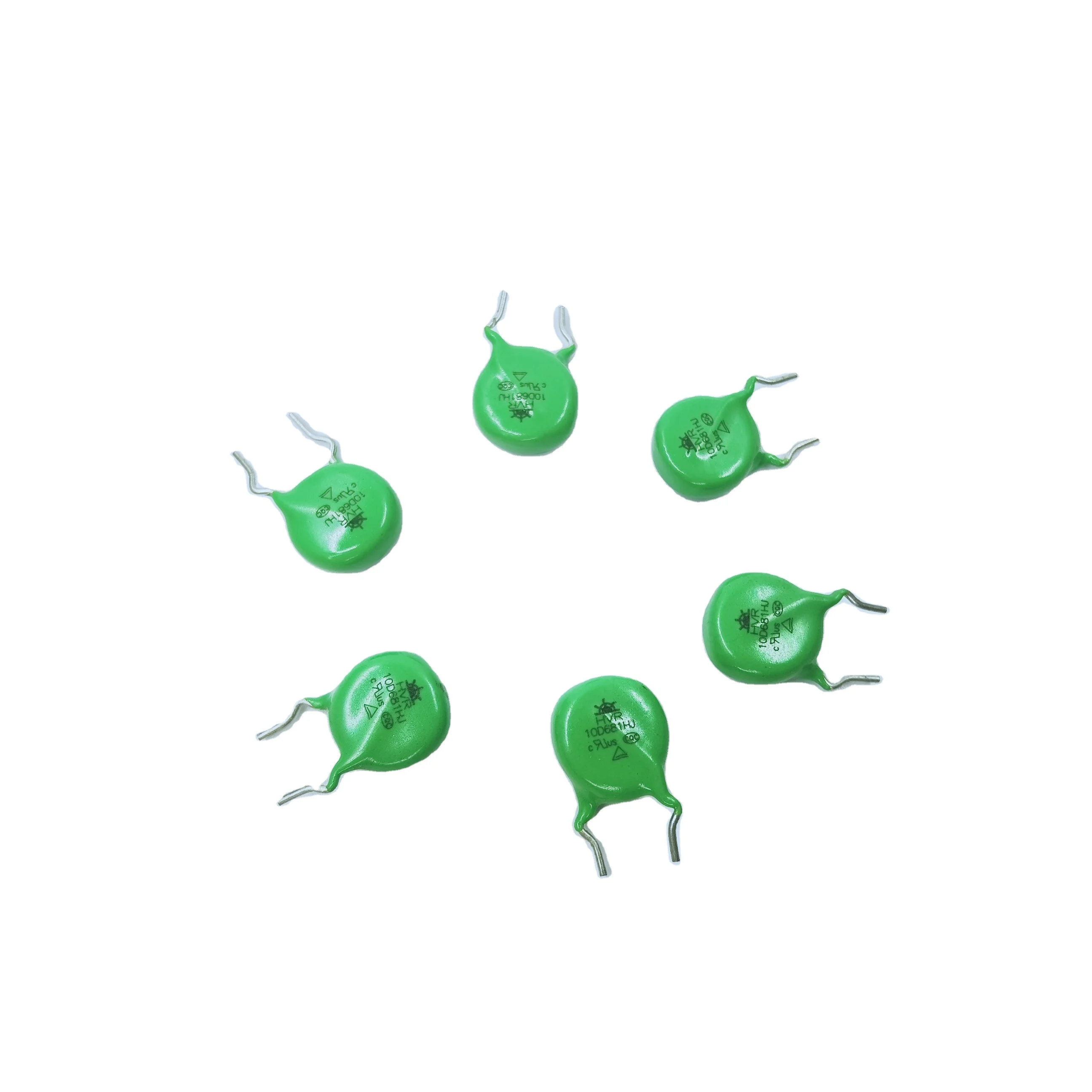 Хорошая цена и качество, зеленый кремниевый Варистор MOV 10 мм 10D681 680 в с высоким перенапряжением, Варистор mov для защиты от перегрузки