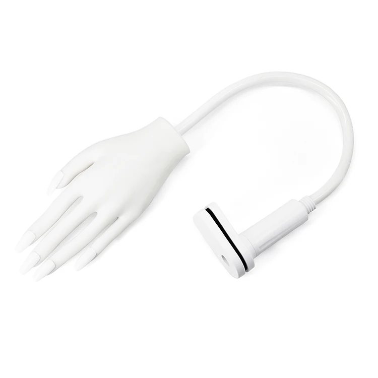 Practice Hand for Acrylic Nails Silicone Nail Hand Practice Upgrade Nail Tips, Flexible Practice Mannequin Hand with 50 PCSTips