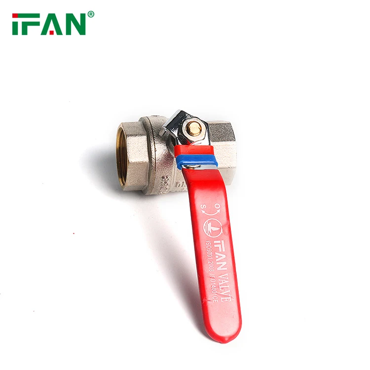 IFAN Supply Valve Ball Red Straight Handle Brass Water Valve 1/2'-2' FF Thread Brass Ball Valve