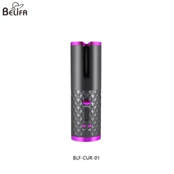 Hair curling iron with 6 temperature portable ceramic usb rechargeable wireless cordless auto automatic rotating hair curler