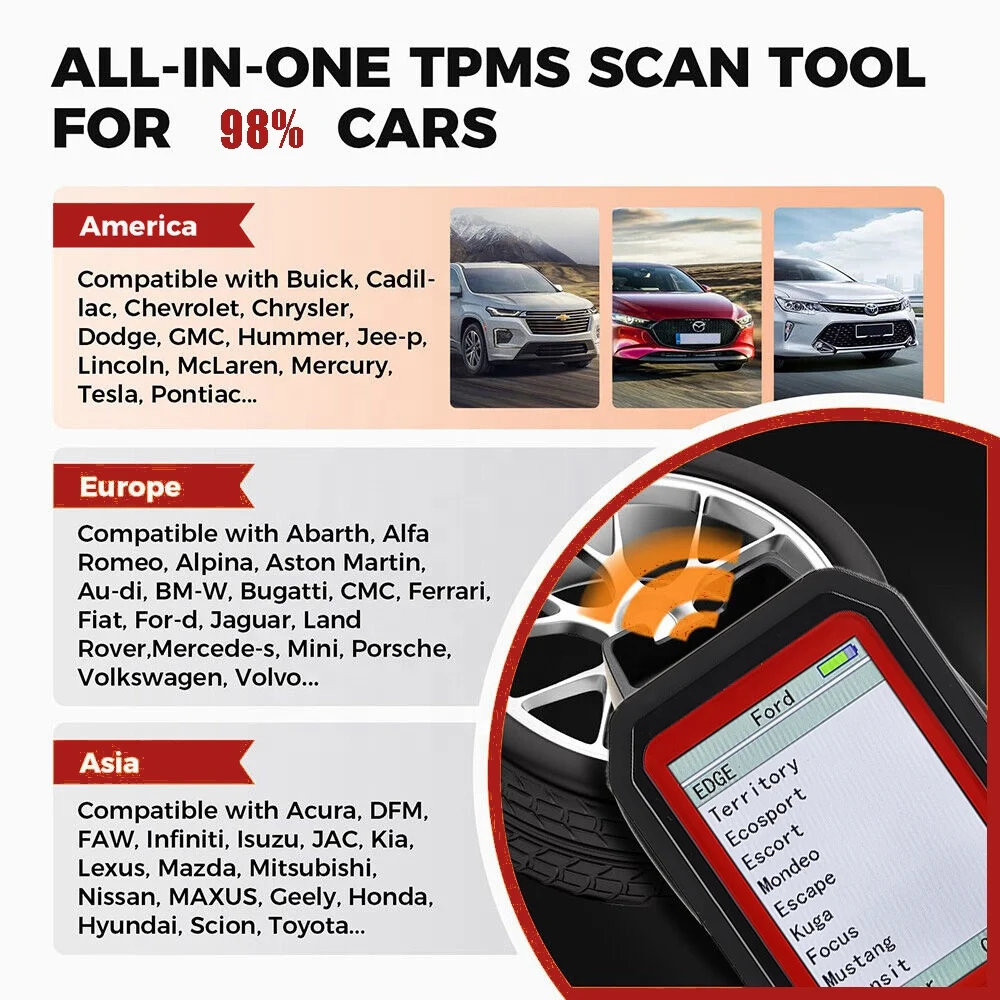 TPMS Sensor Diagnostic And Tire Pressure Sensor Programming Tool