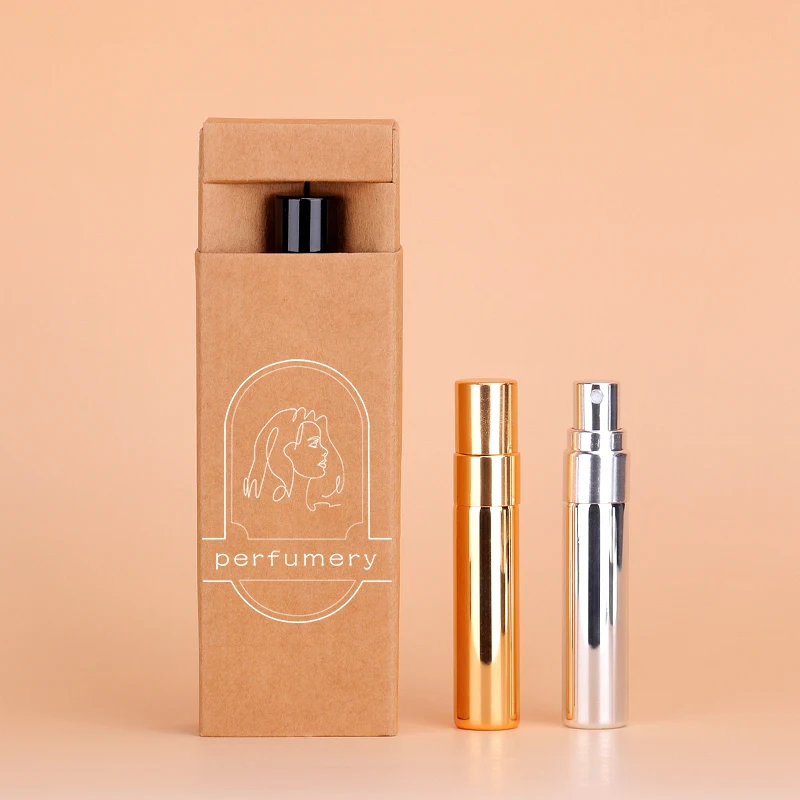 5ml Mini Travel Aluminium Refillable Empty Perfume Bottle Portable With Atomizer Mist Spray Bottle With Box