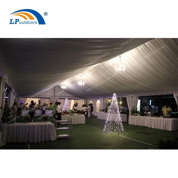 Marquee party tent satin fabric ceiling roof lining for wedding event