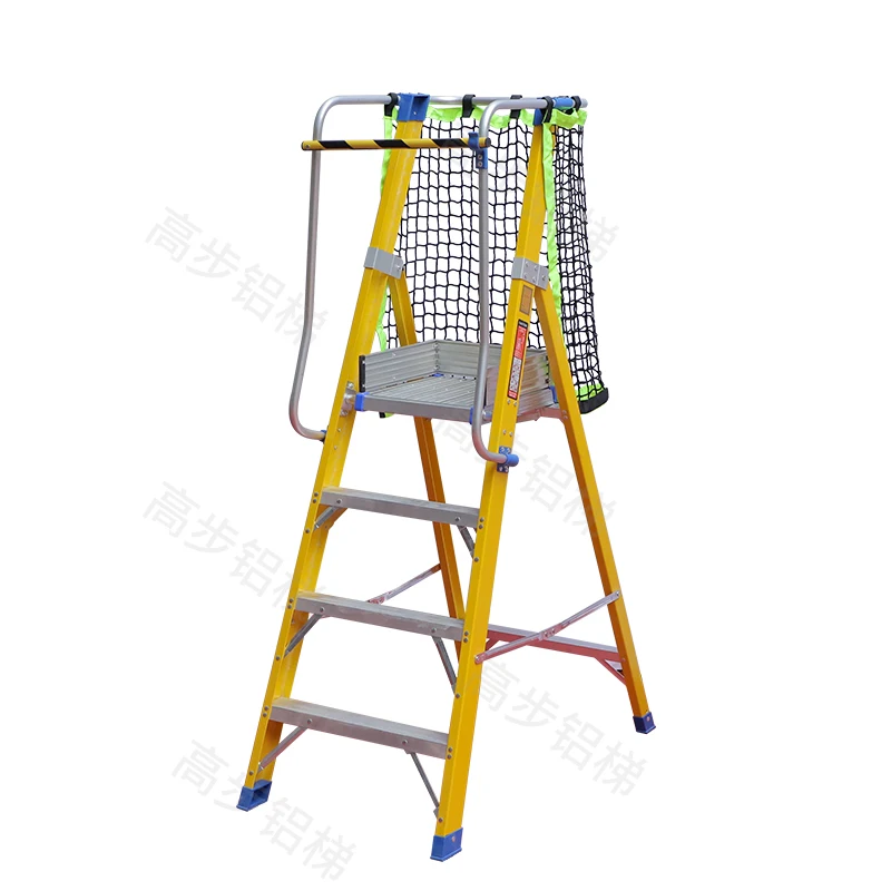 5 6 7 8 Steps Handrail Fiberglass Platform Ladder